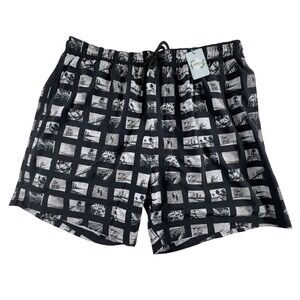 Capelle Miami Shorts Mens 3XL Black Compression Lined Swim Beach Cabana New
